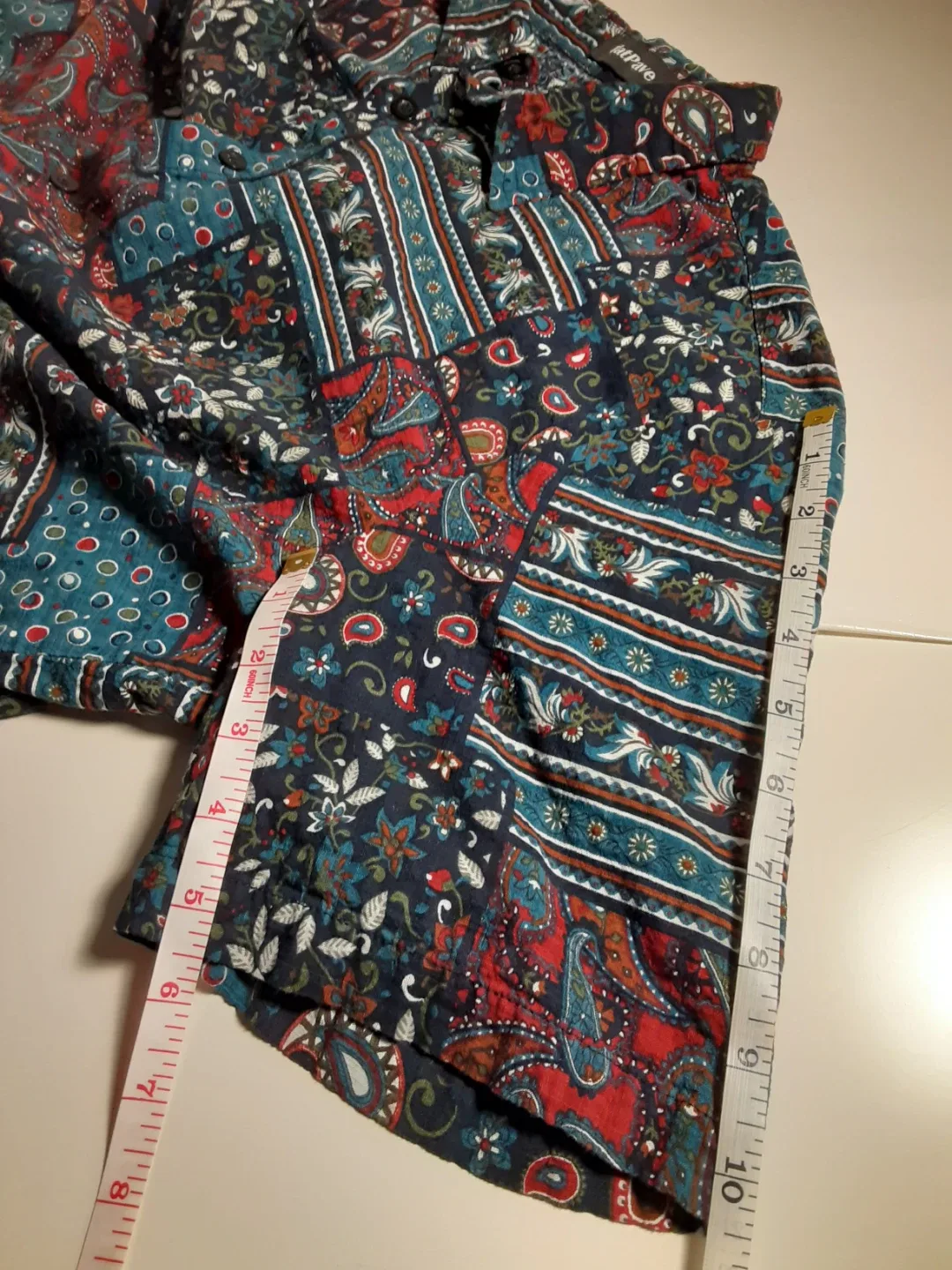 VatPave - Short Sleeve Button-Up Patchwork Shirt | S: XL image indicator(6)