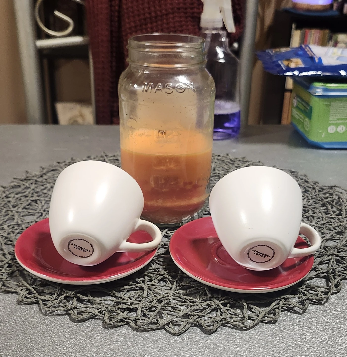 Vintage 2005 Starbucks 3 oz Demi Pearlescent C/S Set - photo 2