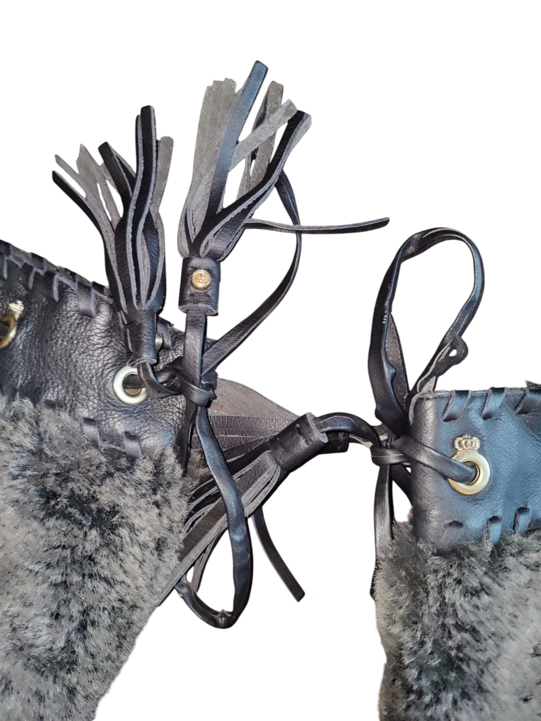 Women's Juicy Couture Moccasin Leather & Faux Fur Boots Size 6 - photo 3
