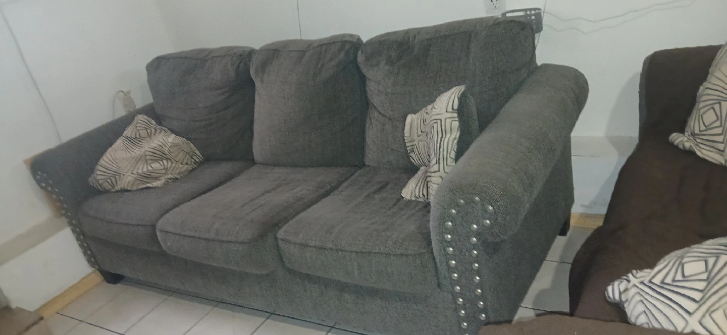Comfortable Gray Sofa and Loveseat Set