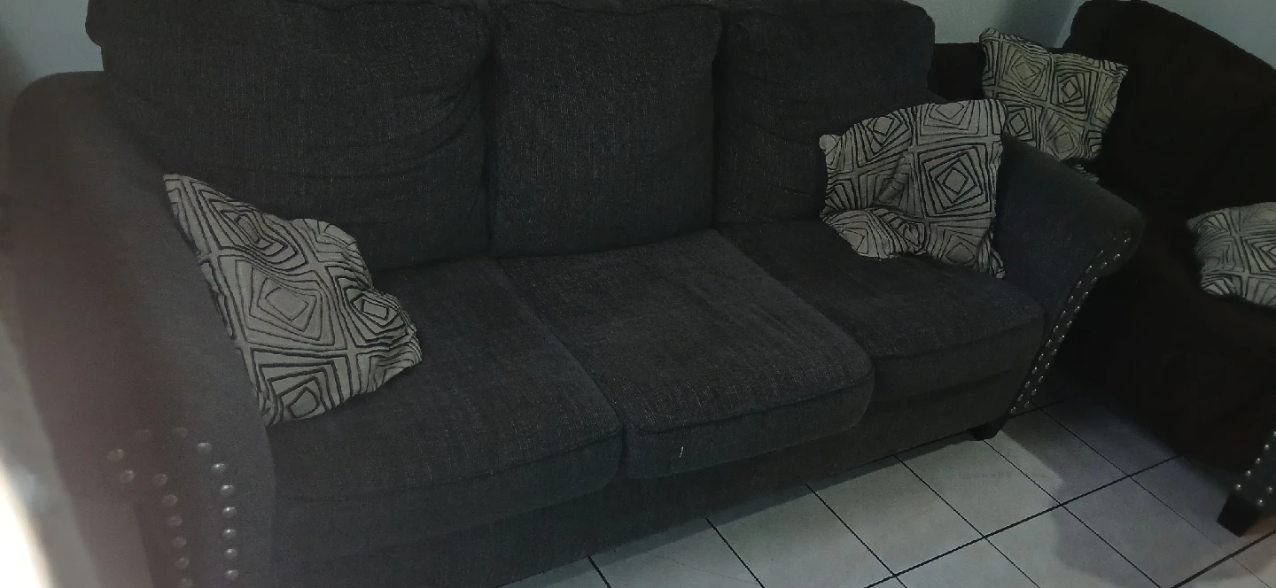 Comfortable Gray Sofa and Loveseat Set - photo 2