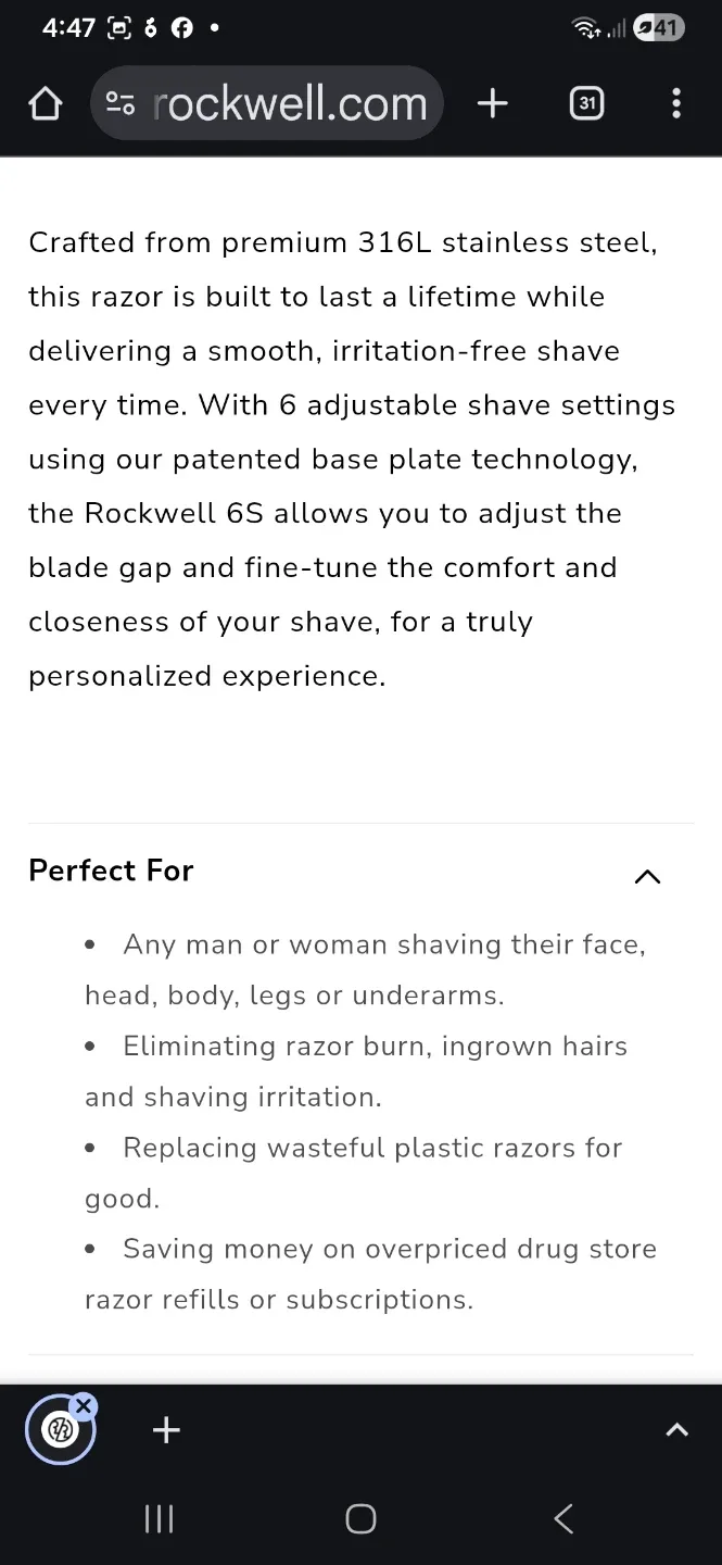 NEW Rockwell Razors 6C Safety Razor - Chrome Finish image indicator(10)