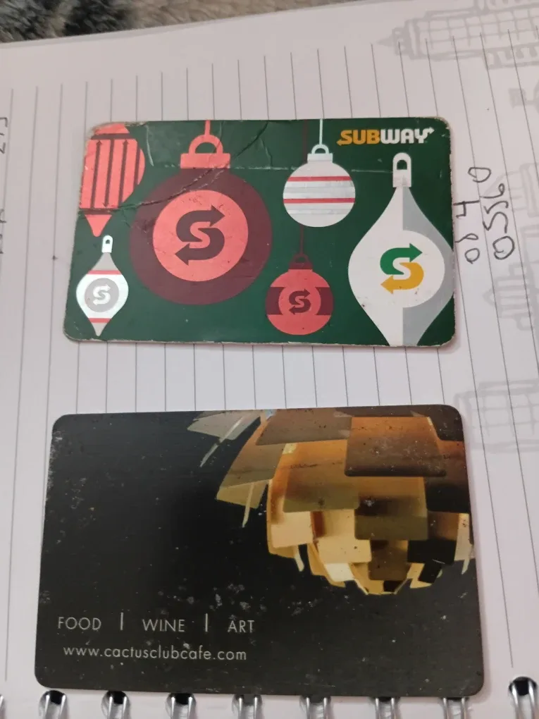 Subway & Cactus Club Giftcards