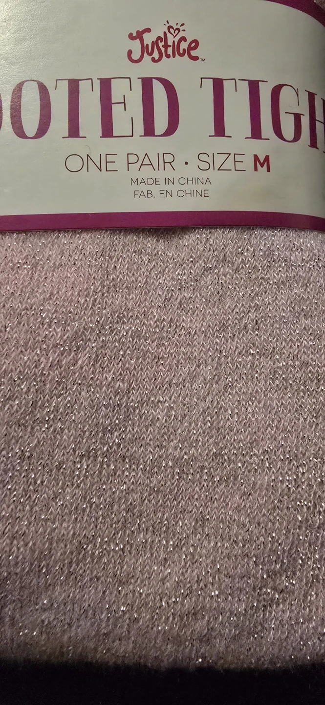 NEW! Girl's Pink Sparkly Footed Tights! - Size M (10/12/14) - photo 2