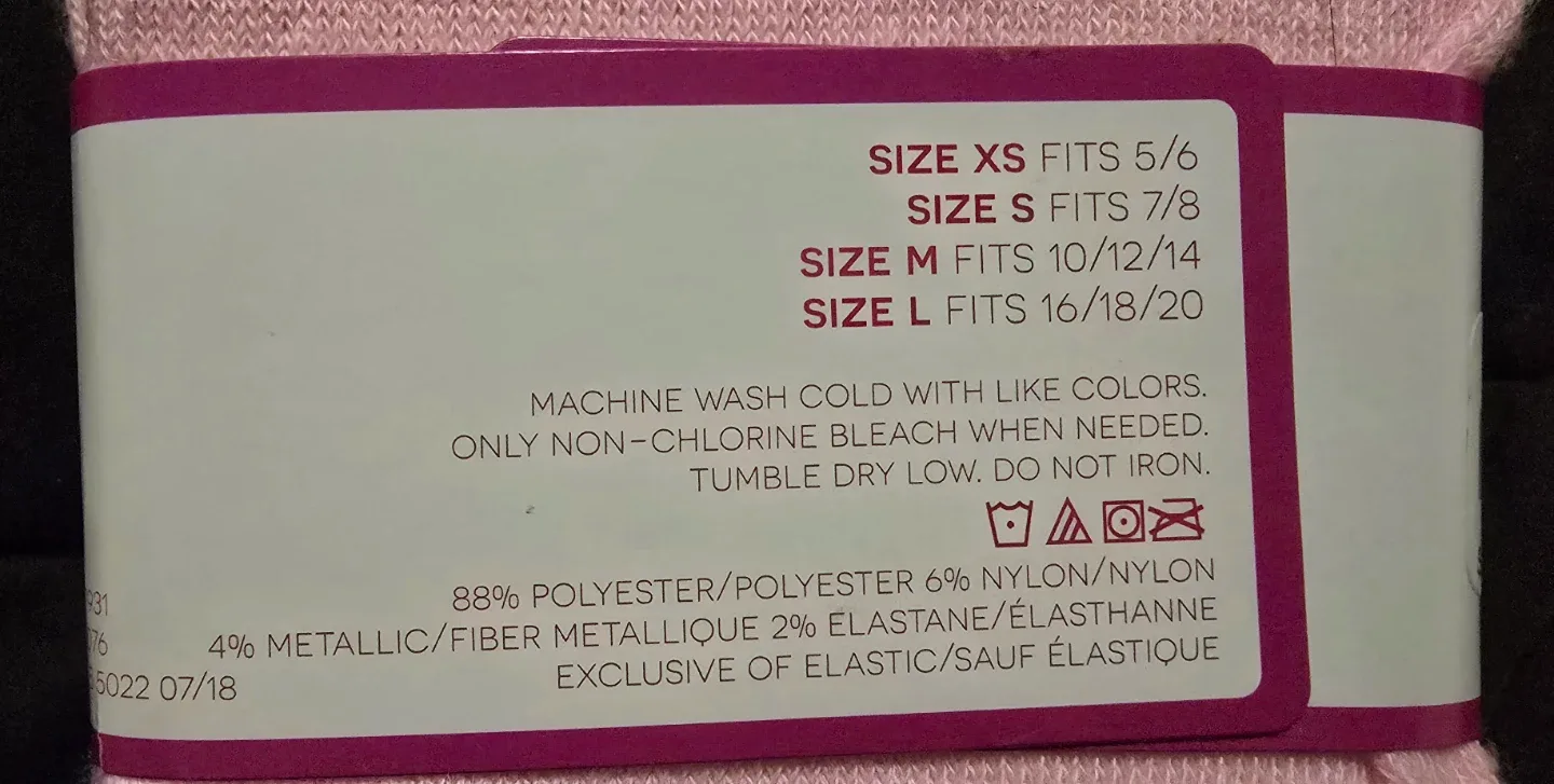 NEW! Girl's Pink Sparkly Footed Tights! - Size M (10/12/14) image indicator(3)