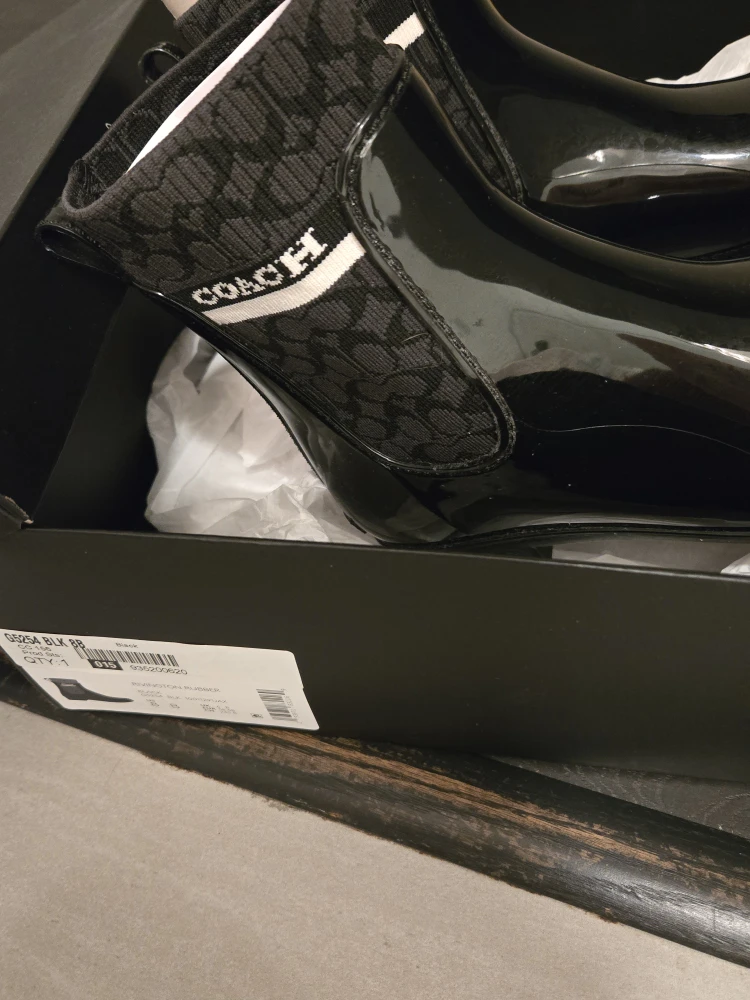 Coach Rivington Rubber Rain Bootie, Black, Size 8 - photo 5