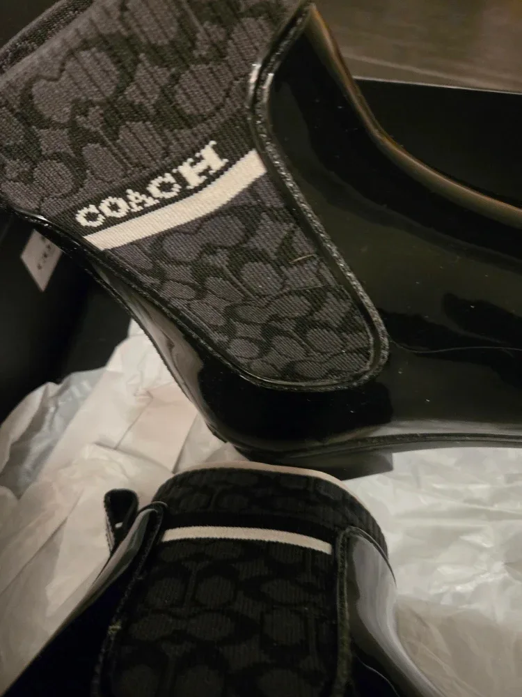 Coach Rivington Rubber Rain Bootie, Black, Size 8 image indicator(6)