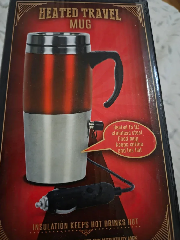 Heated Travel Mug - 15oz Stainless Steel