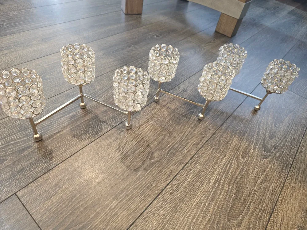 Candle Holder with Crystal Accents