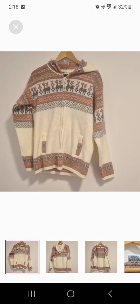 Yari Artesanias Wool Zip Hoodie - Size M