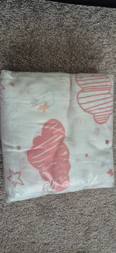 New 4 Piece - 100% Cotton Muslin Swaddle Blanket Set-Pink image indicator(2)