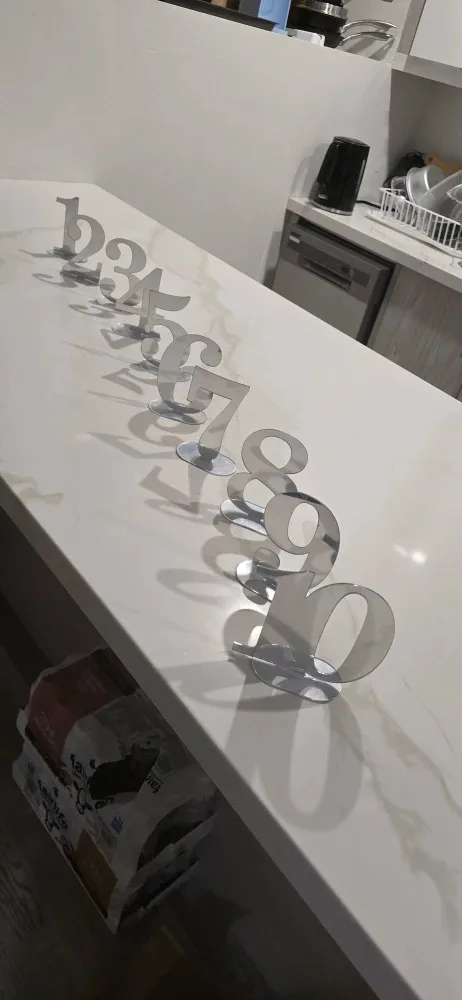 Silver Table Numbers 1-10