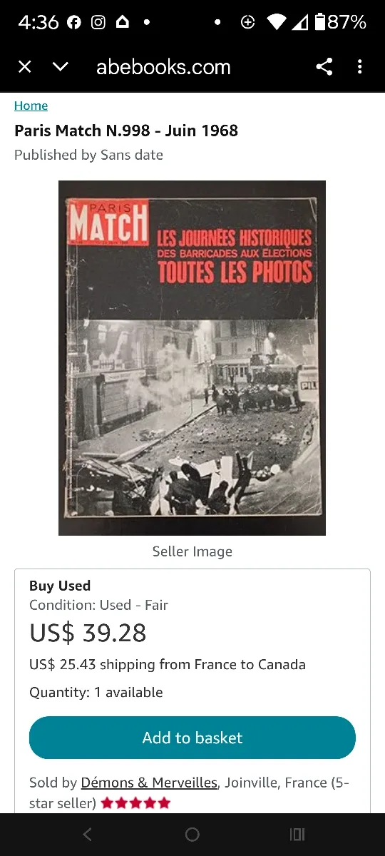 Paris Match N.998 - Juin 1968