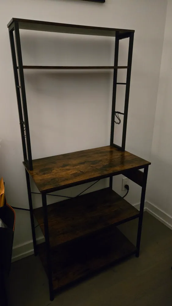 Brown & Black Kitchen Microwave Stand