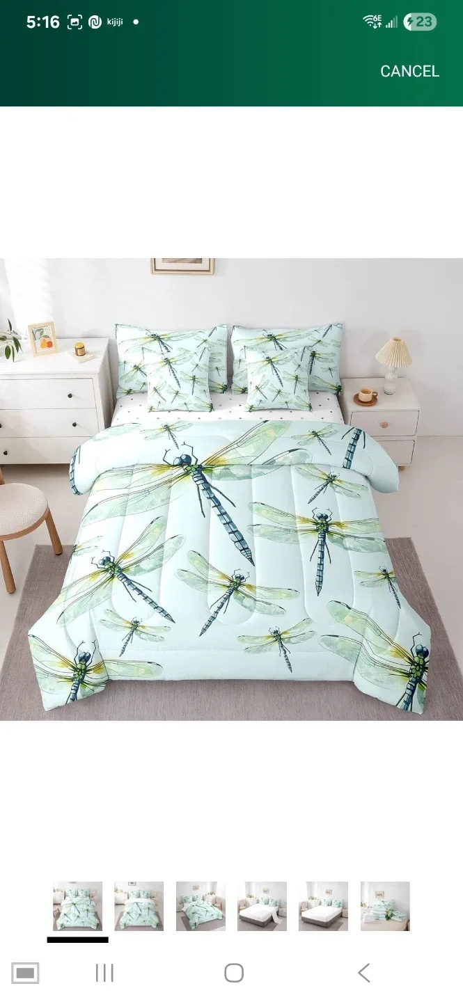 New Twin size light comforter + 2 pillow cover + fitted sheet +