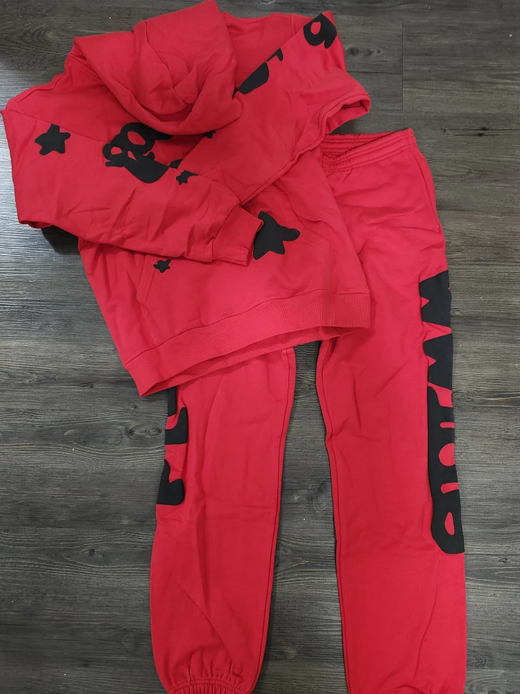 Sp5der Red Hoodie & Sweatpants Set - Size S - photo 4