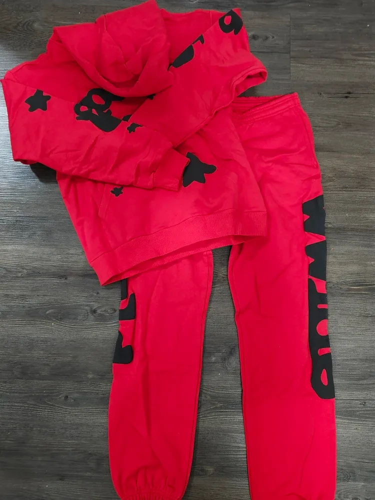 Sp5der Red Hoodie & Sweatpants Set - Size S image indicator(4)