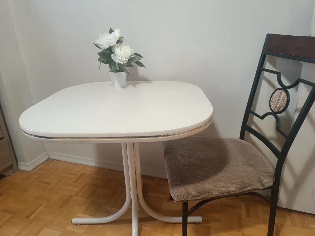 White Dining Table with Chair