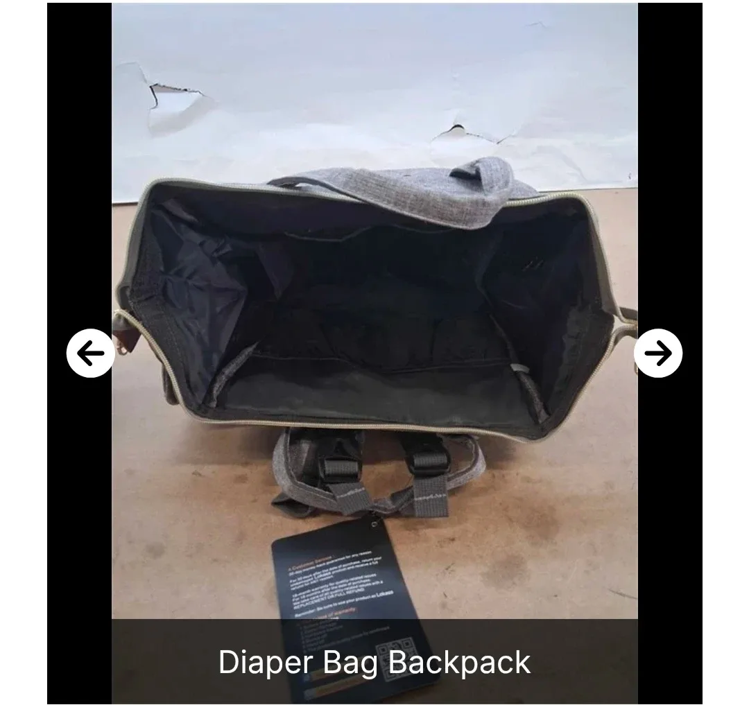 New Large Diaper Bag Backpack - Grey image indicator(2)