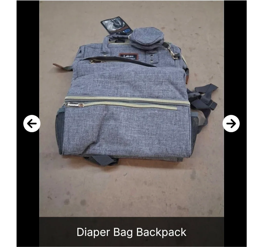 New Large Diaper Bag Backpack - Grey image indicator(4)