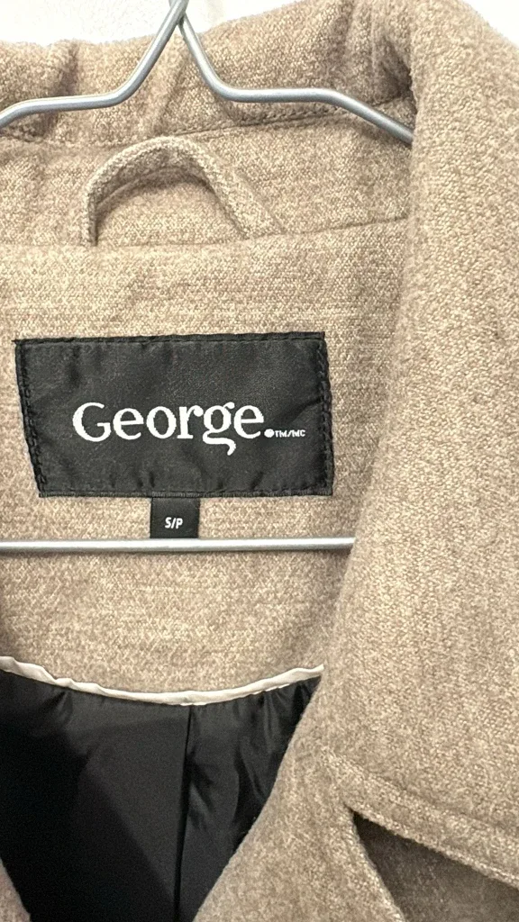 George Beige Double Breasted Coat - Size S image indicator(2)
