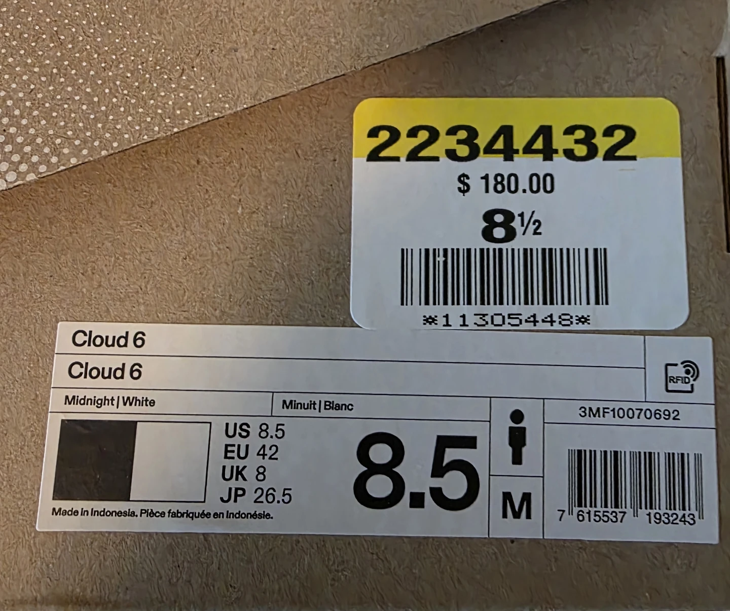 On Cloud 6 Midnight/White - Size 8.5 US - photo 2
