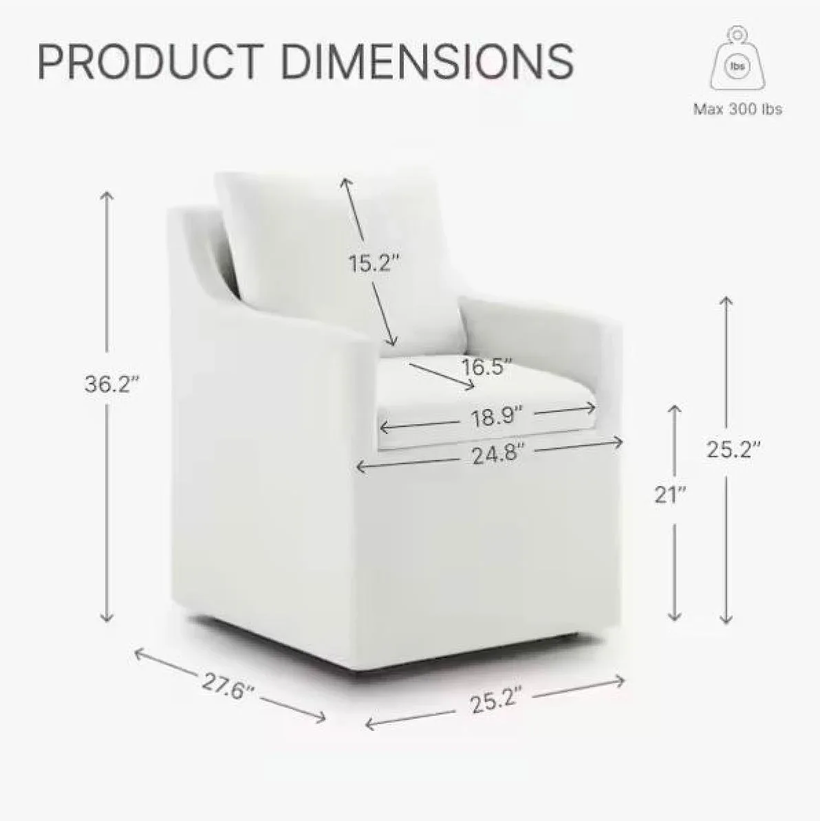 White Swivel Chair - 36.2" Height image indicator(2)
