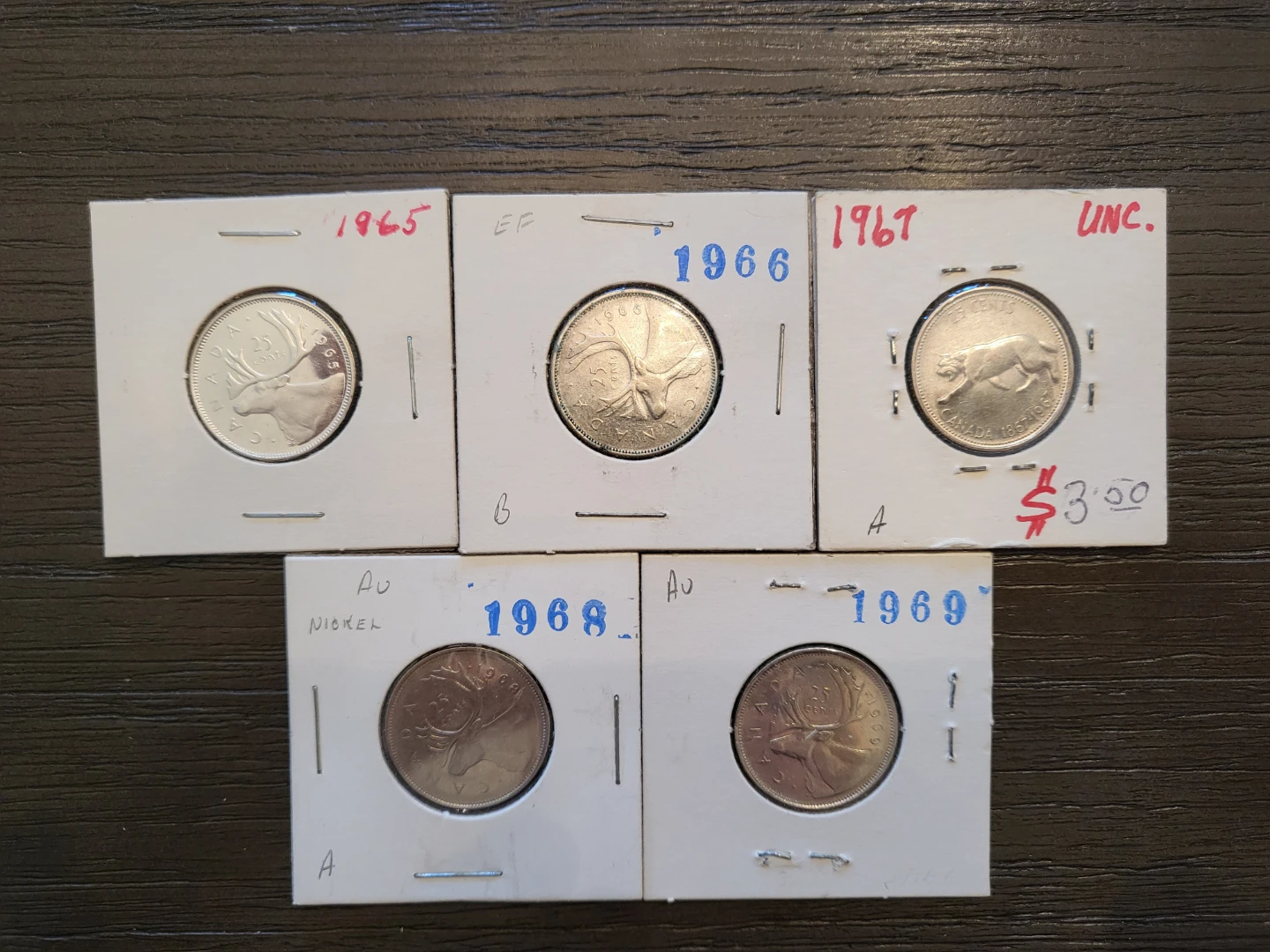 Vintage Canadian Coins - 1965-1969