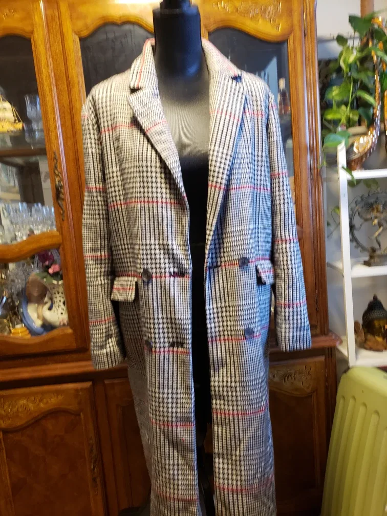 Forever 21 Contemporary Houndstooth Coat - Size M image indicator(2)