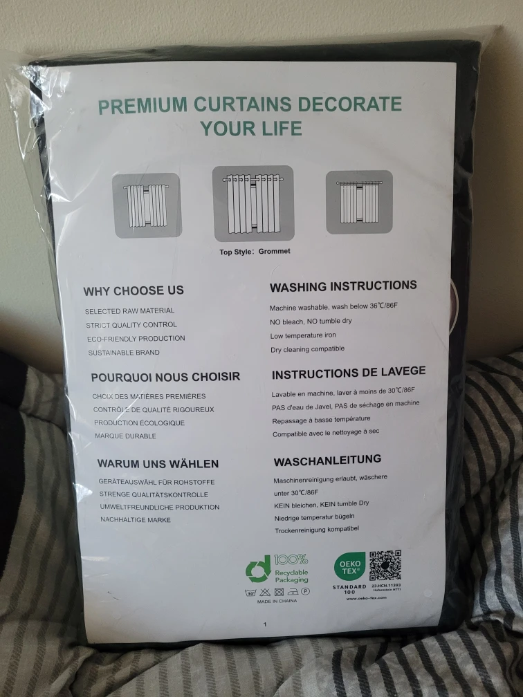 JOYDECO Premium Black Curtains, 52" x 63" - photo 4