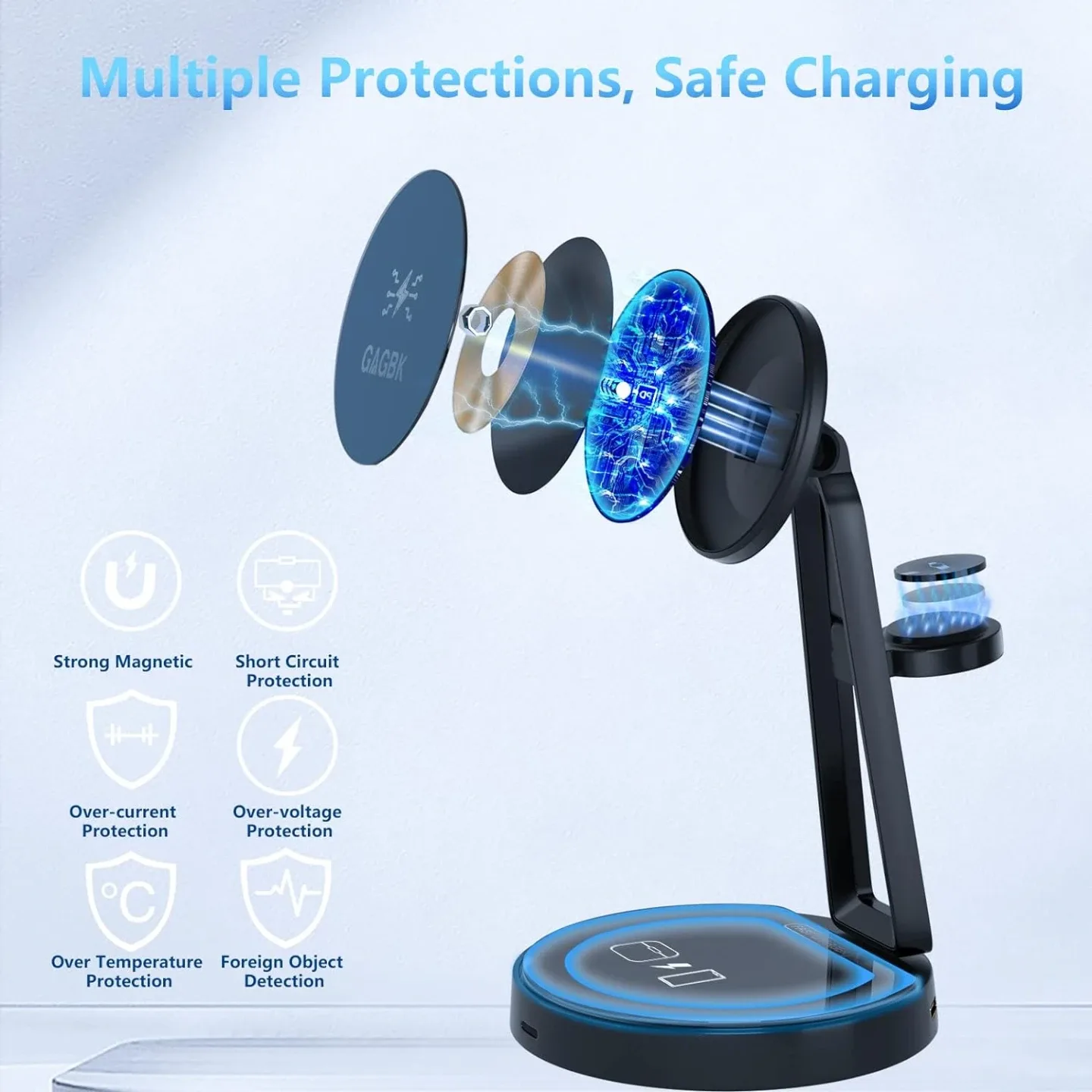 Wireless Charger for Samsung, 3 in 1 Wireless Charging Station image indicator(4)