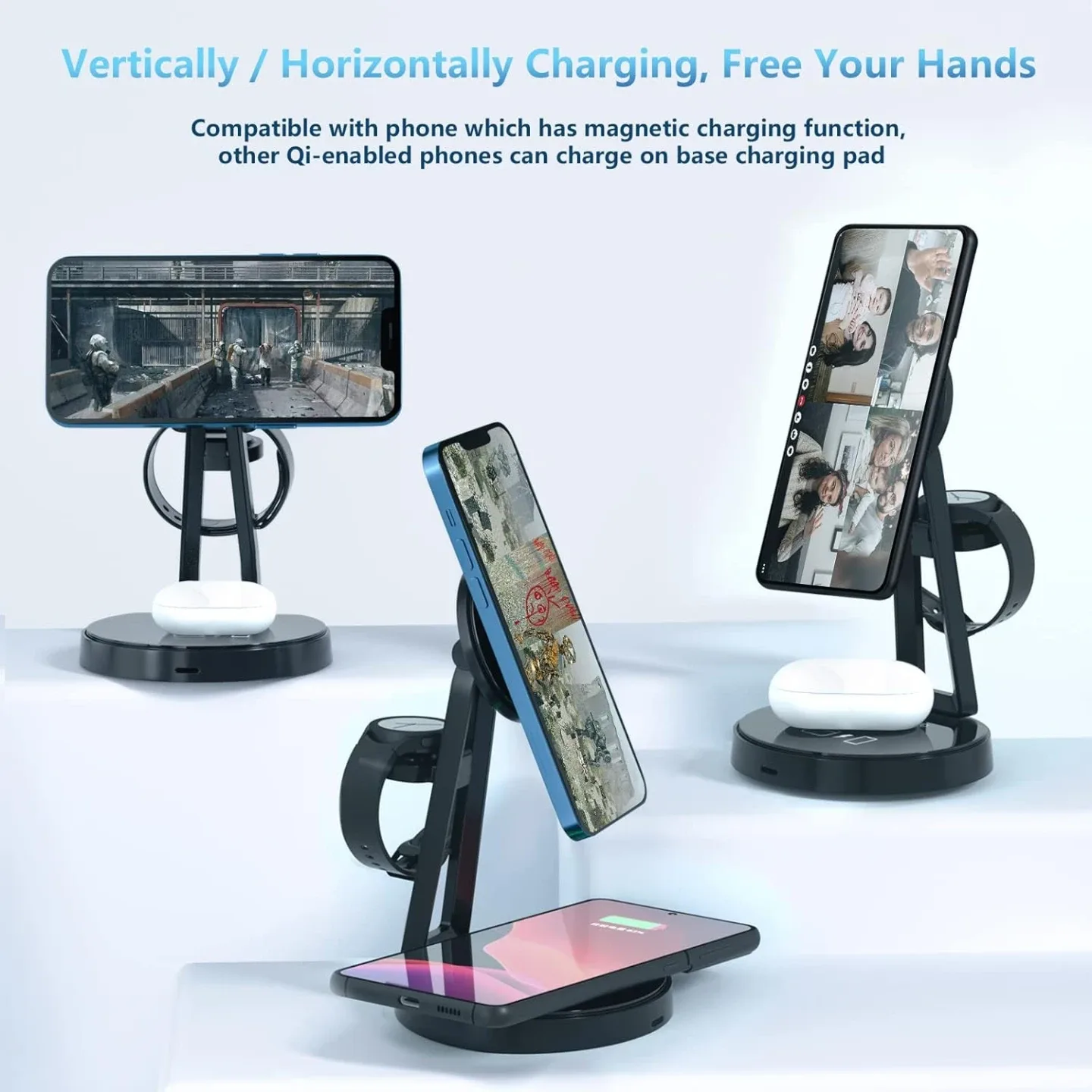 Wireless Charger for Samsung, 3 in 1 Wireless Charging Station image indicator(6)