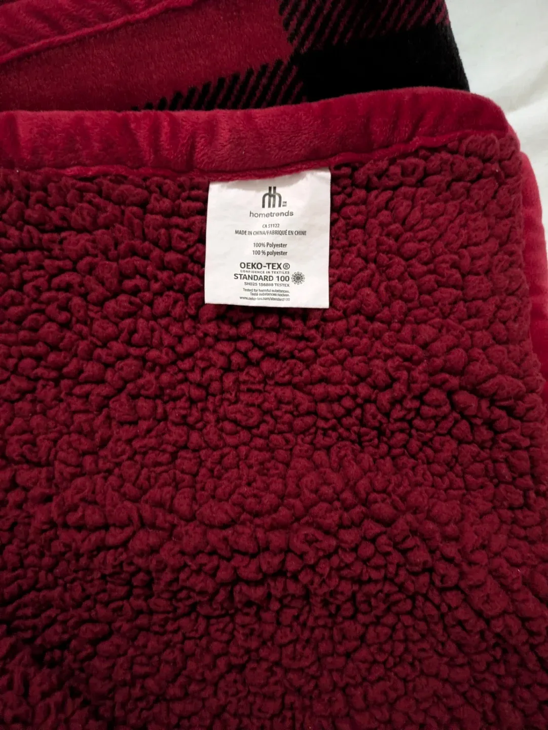 Home Trends Red Check Sherpa Throw Blanket image indicator(3)