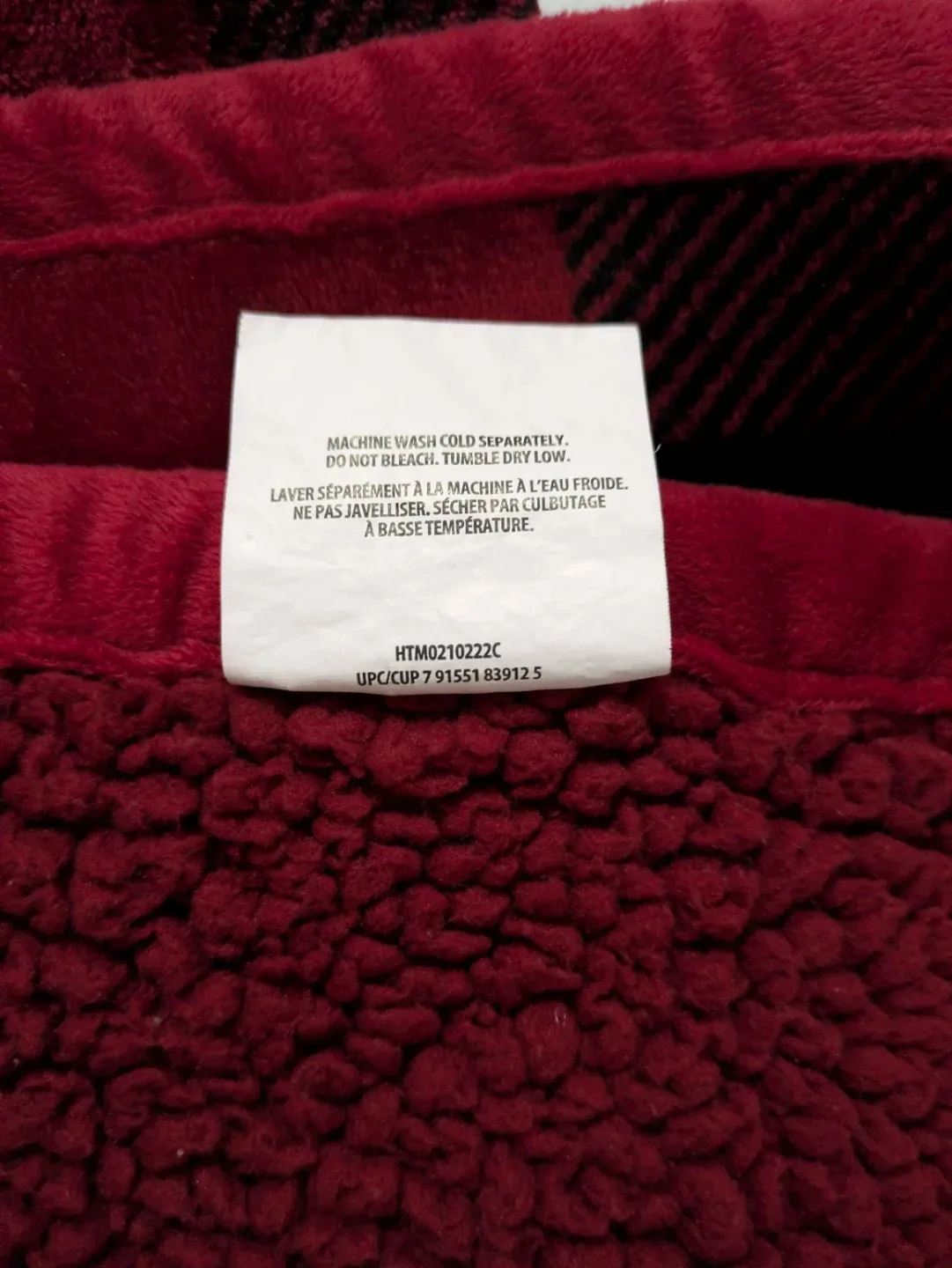 Home Trends Red Check Sherpa Throw Blanket image indicator(4)