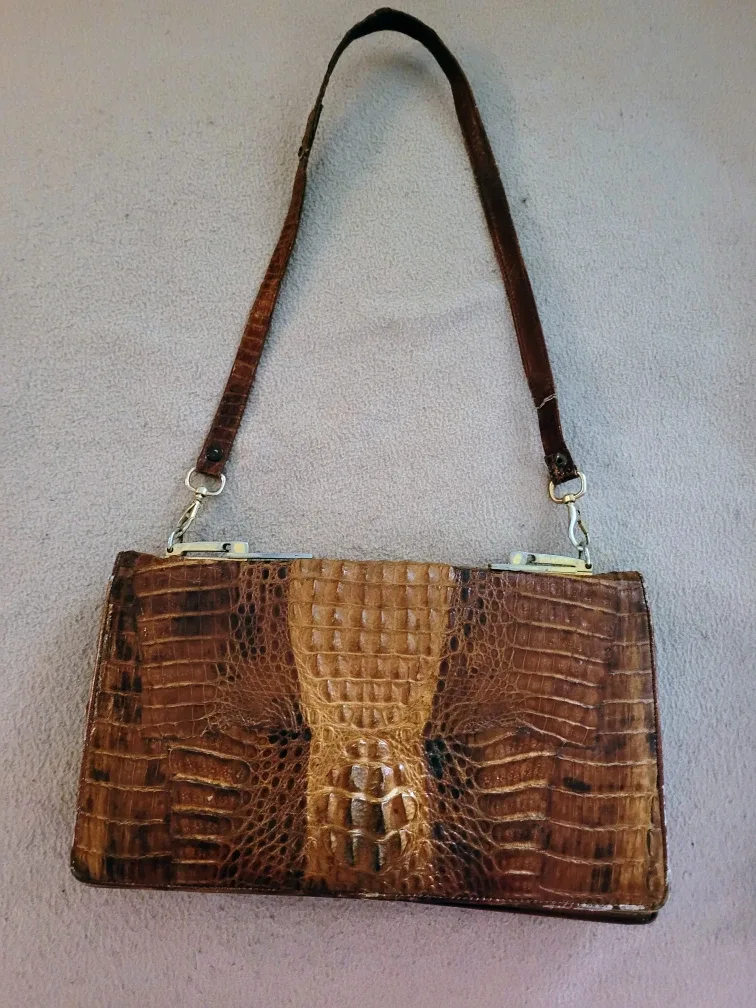 Vintage Alligator Leather Handbag🥕🎯