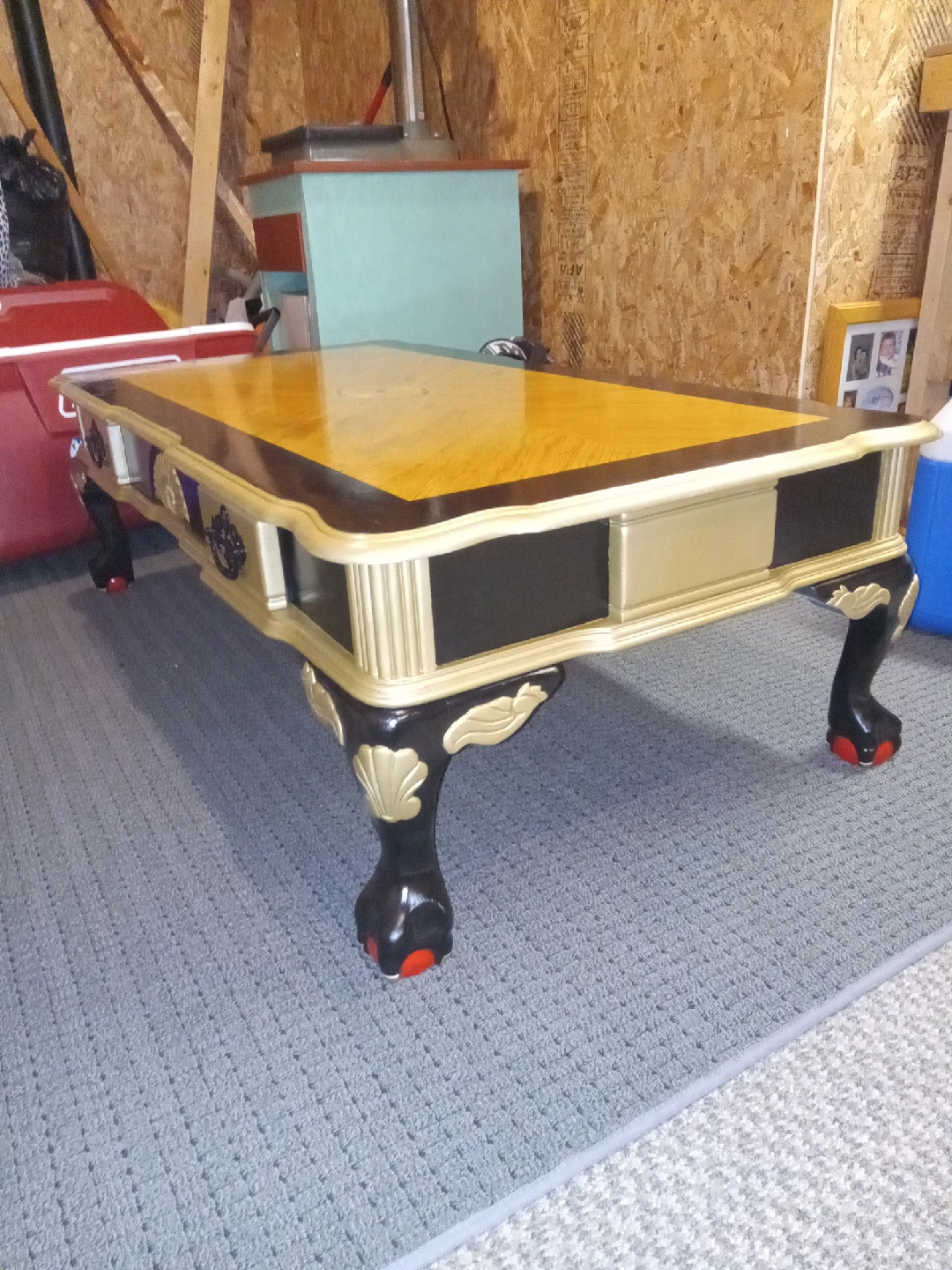 Ornate Wood Coffee Table with Functional Drawer - photo 3