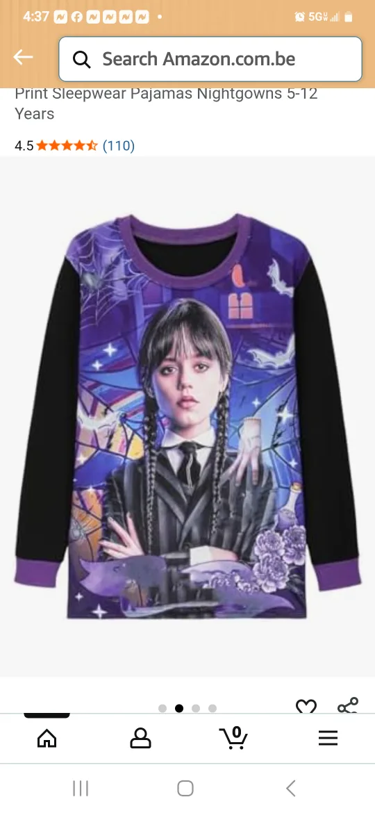 Wednesday Addams Family Pajamas, Size 12T image indicator(6)