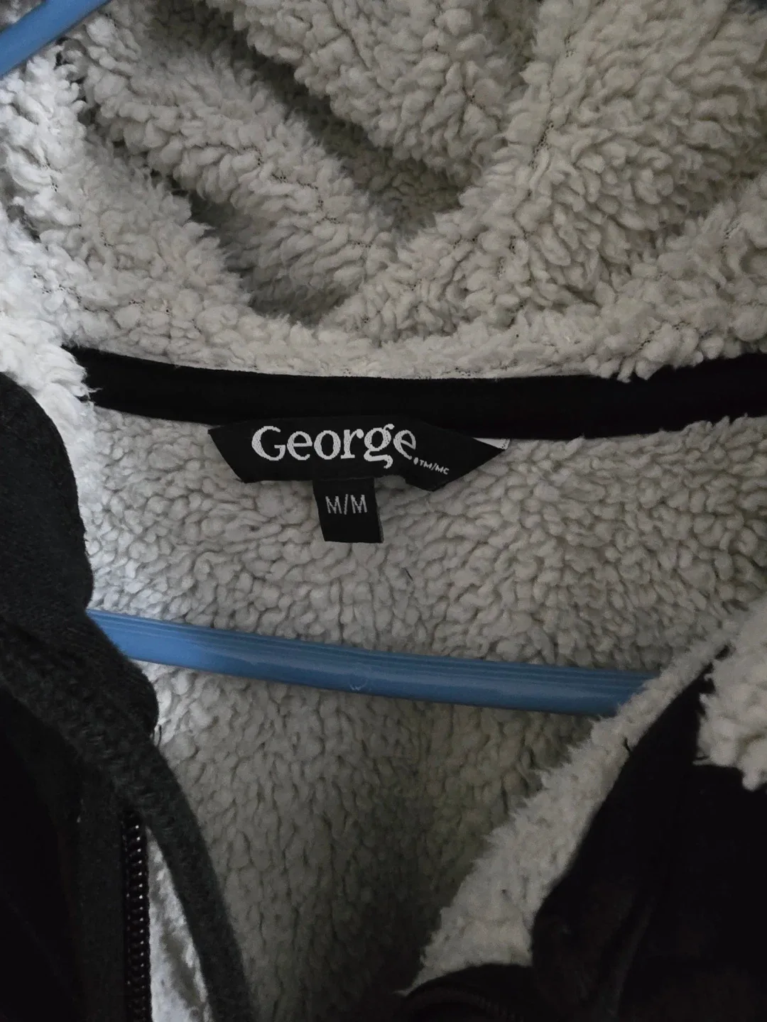 George Black Sherpa-Lined Hoodie - Size M