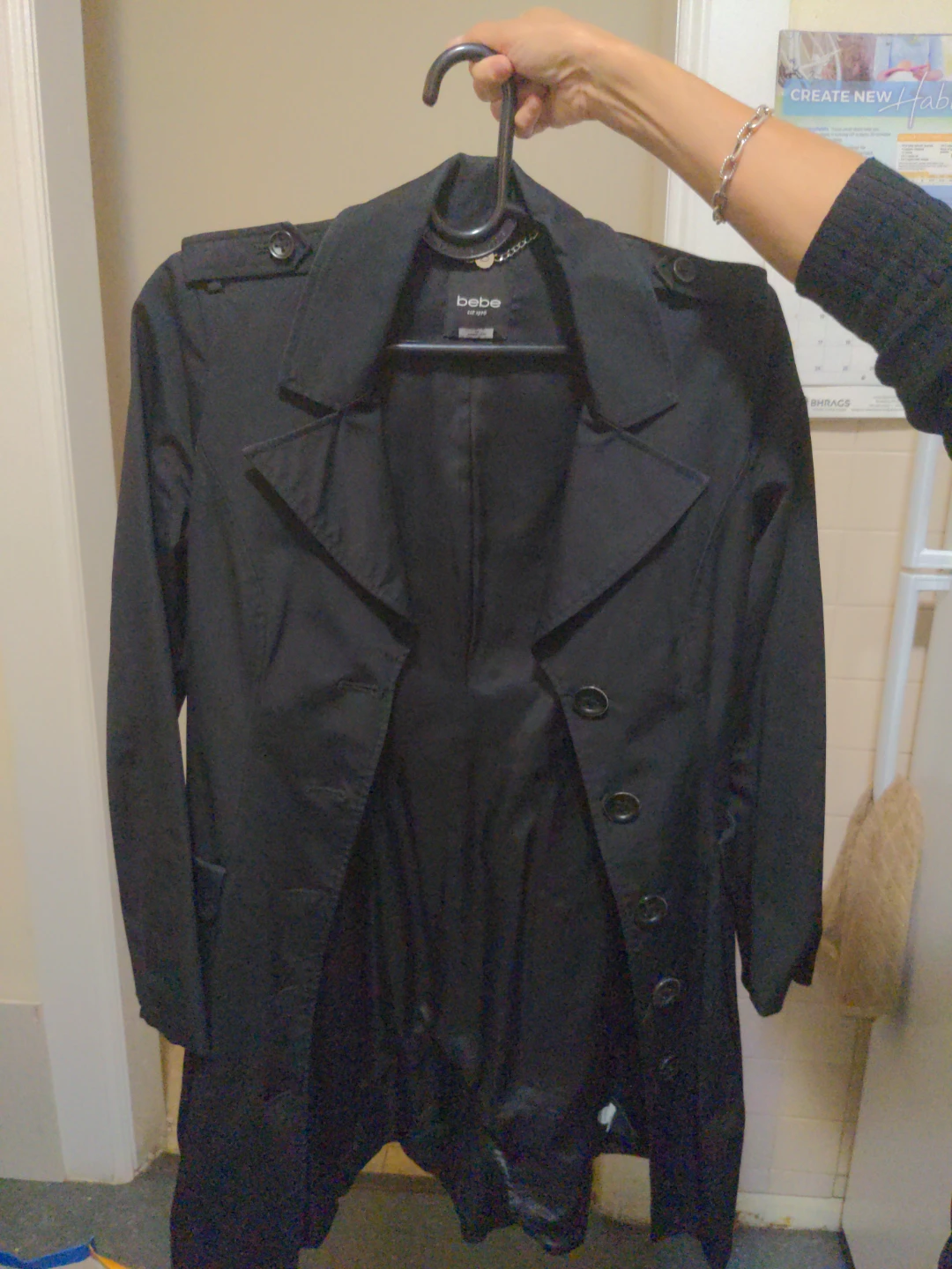 Bebe Black Trench Coat
