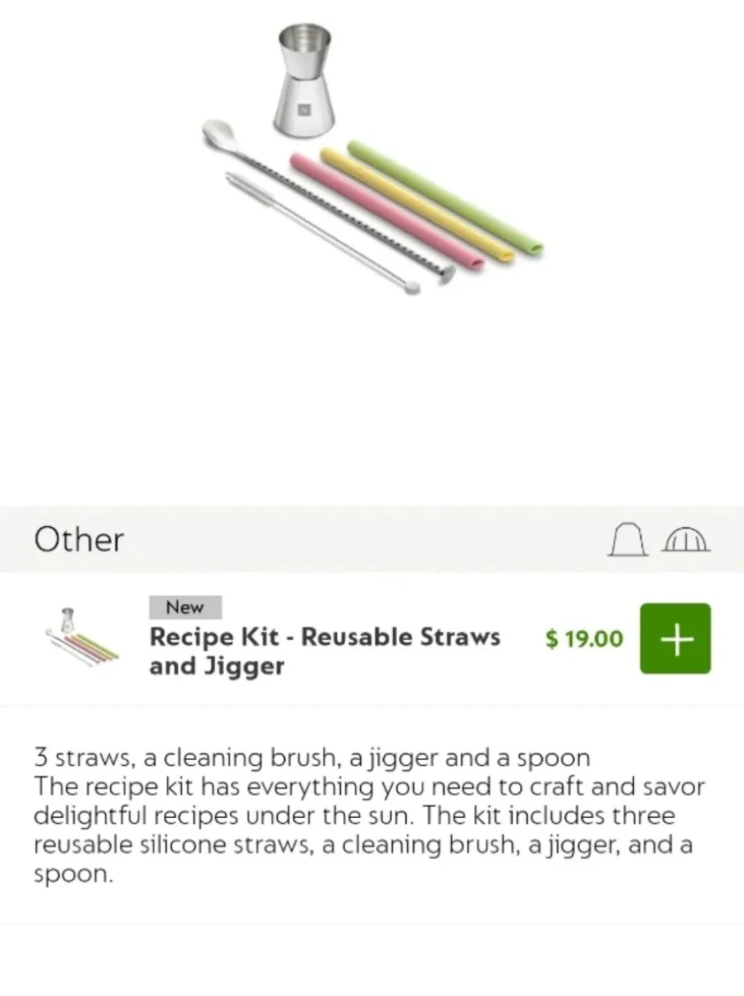 Nespresso Recipe Kit - Reusable Straws and Jigger  - Brand new image indicator(3)