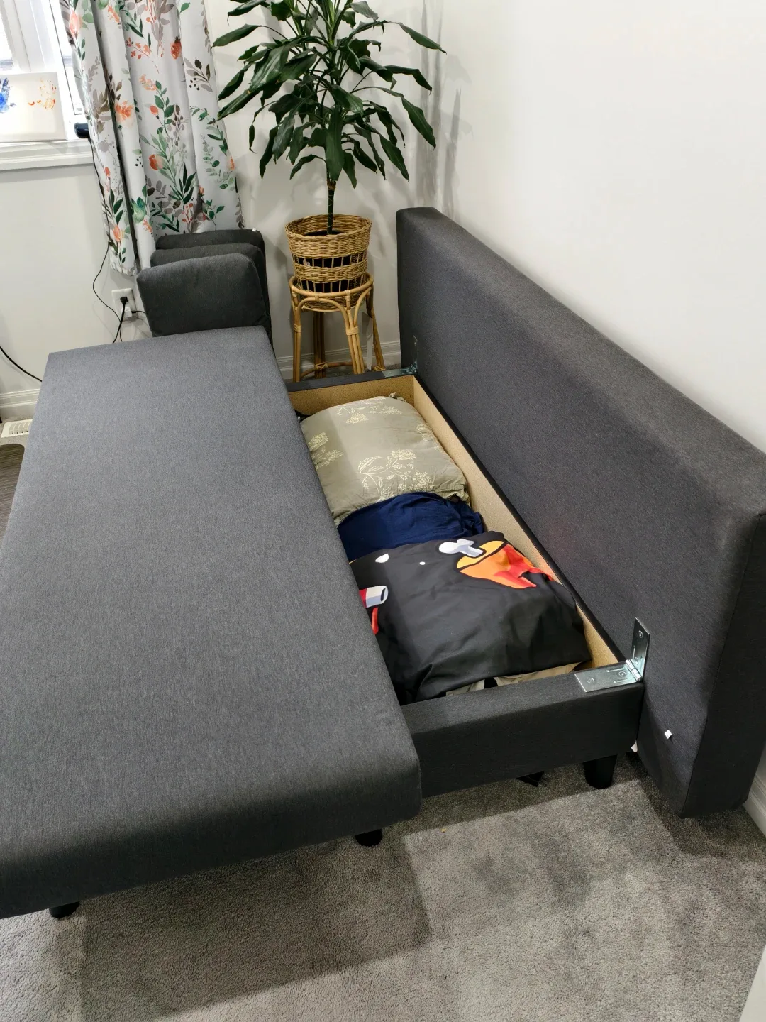 Full/Double IKEA ÄLVDALEN Dark Grey Sofa Bed with Storage image indicator(4)