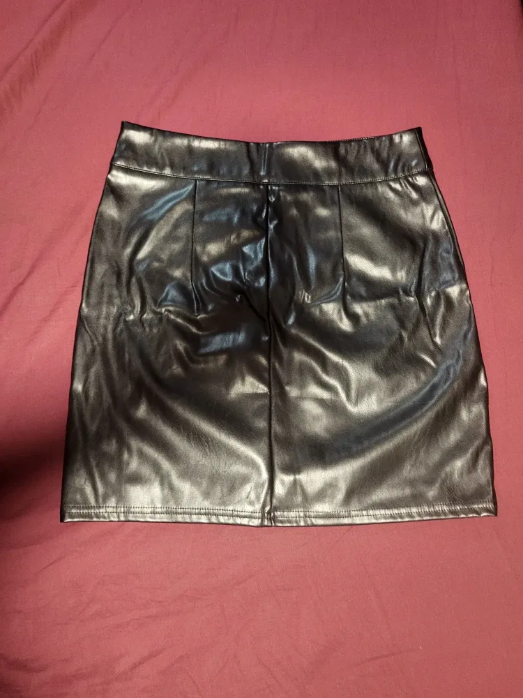 Black Faux Leather Mini Skirt image indicator(2)