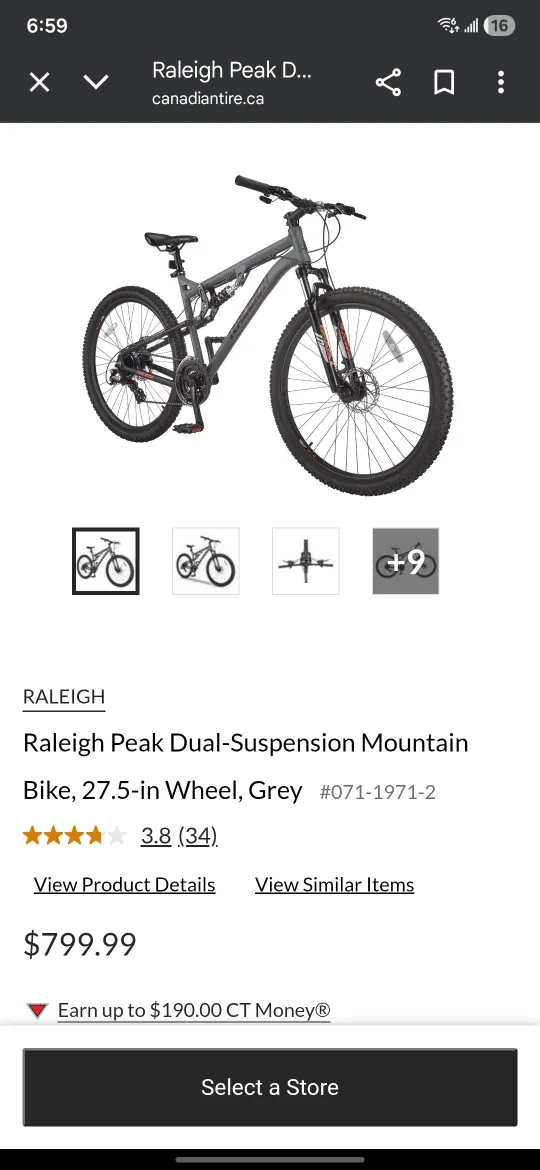 Raleigh Peak Dual-Suspension Mountain Bike 27