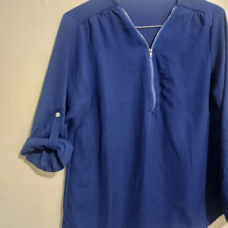 Blue Zipper Blouse image indicator(3)