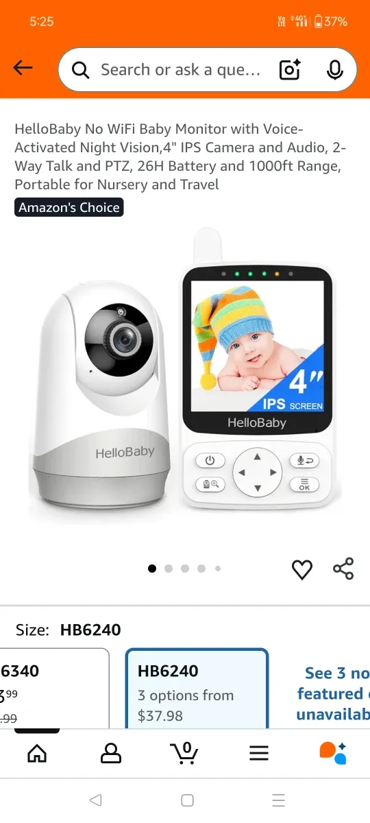 HelloBaby No WiFi Baby Monitor HB6240