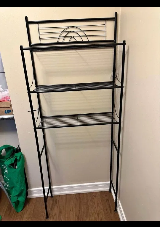 Black Over-the-Toilet Storage Shelf