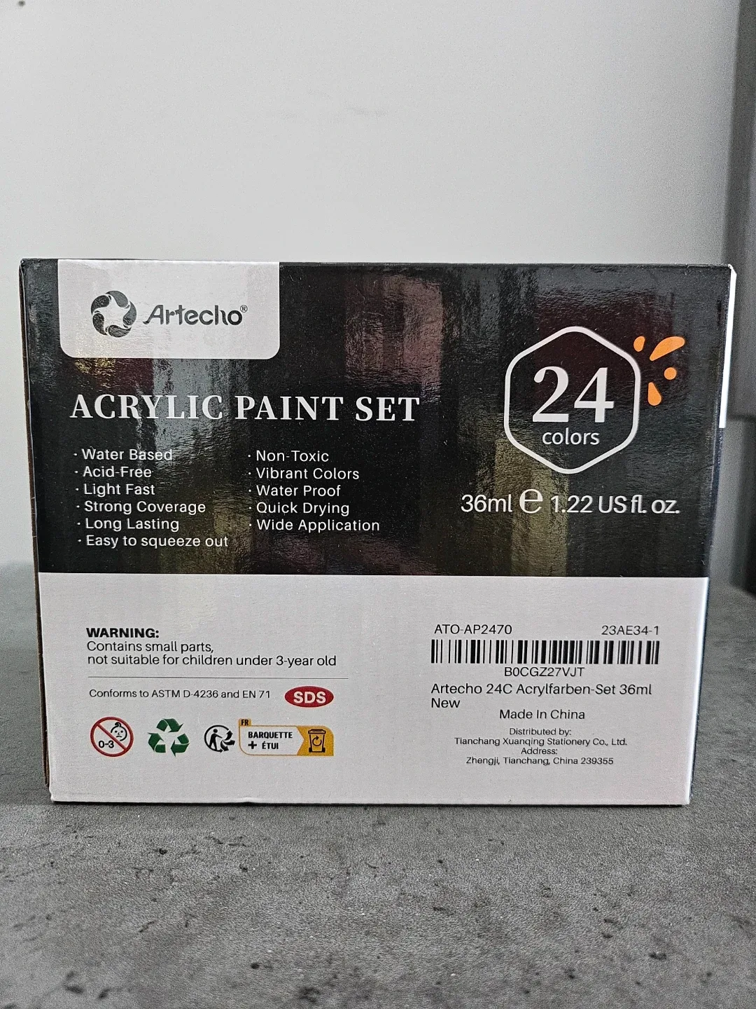 Artecho 24 Colour Acrylic Paint Set - New image indicator(3)
