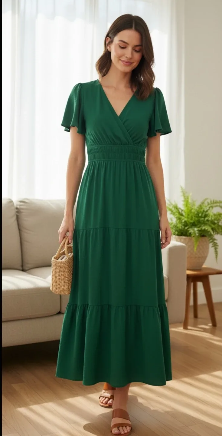 NWOT Monteau Los Angeles Green Maxi Dress