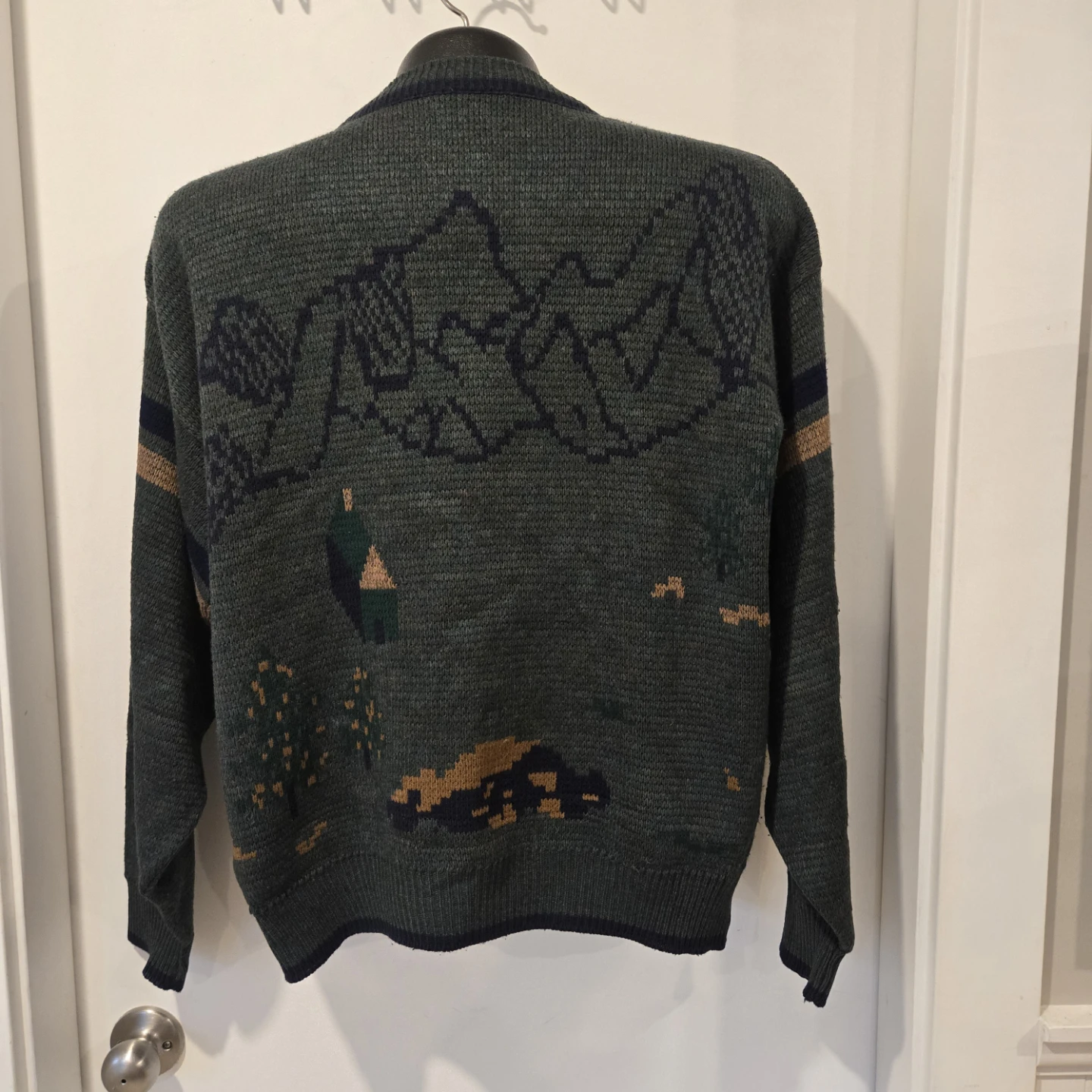 Vintage Landscape Skier Knit Sweater Men’s XL - photo 3