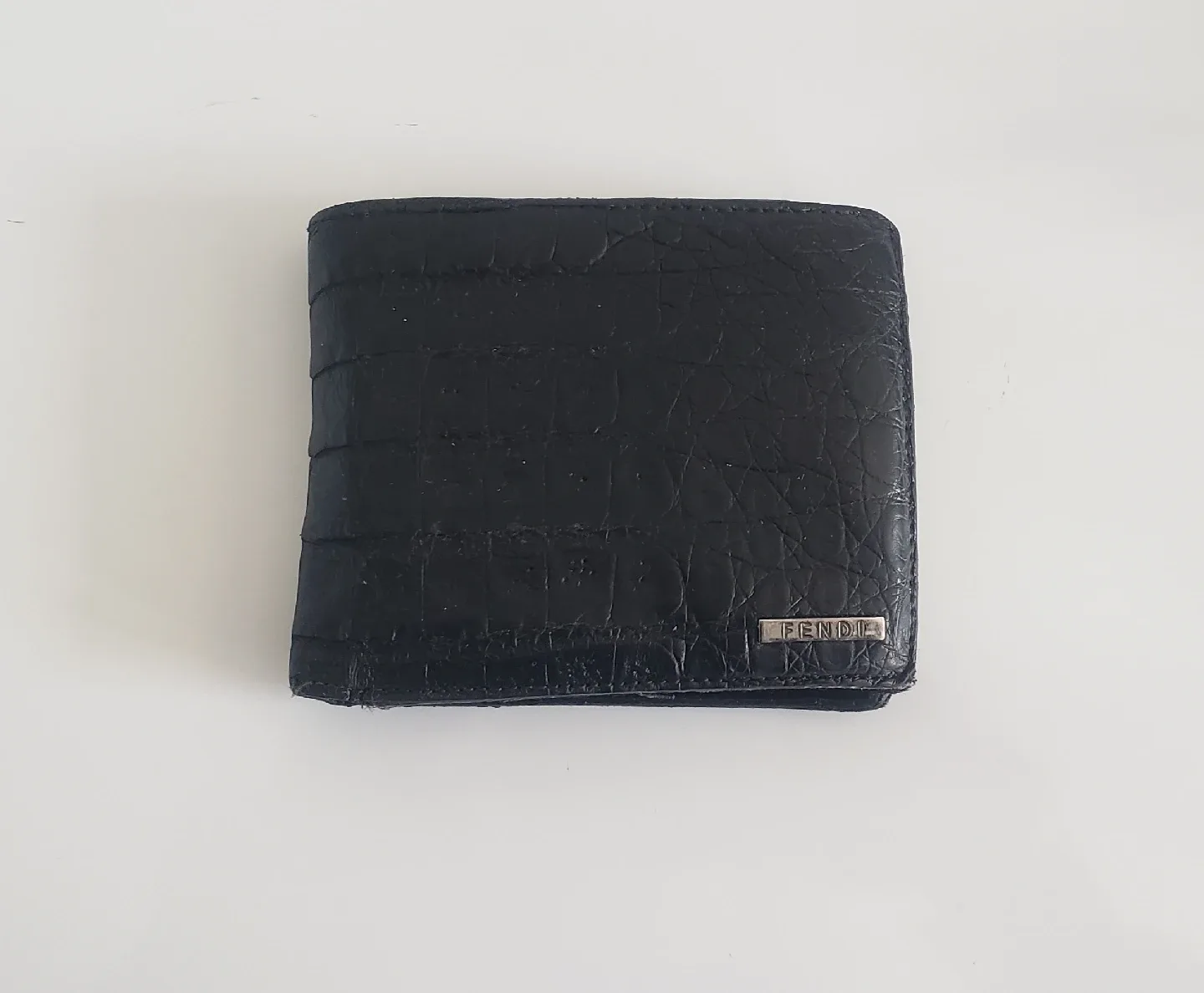 Fendi Black Crocodile Leather Bifold Wallet